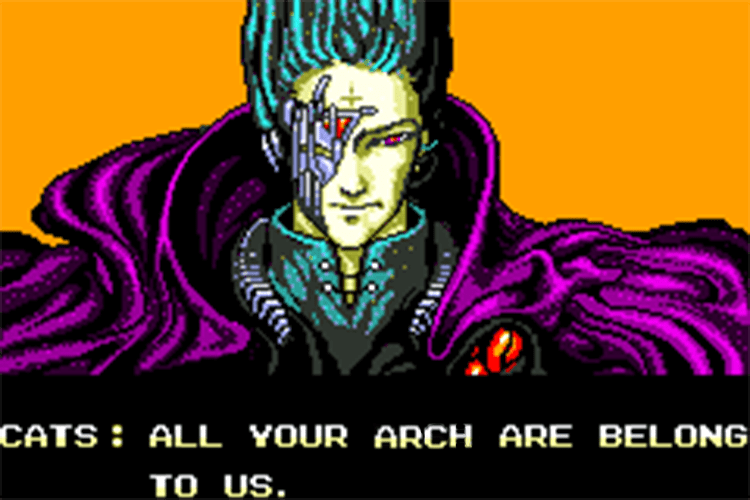 Meme showing all your arch are belong to us